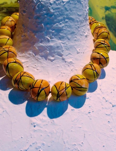 Gelb- Orangene Halskette von Gerti Maitz