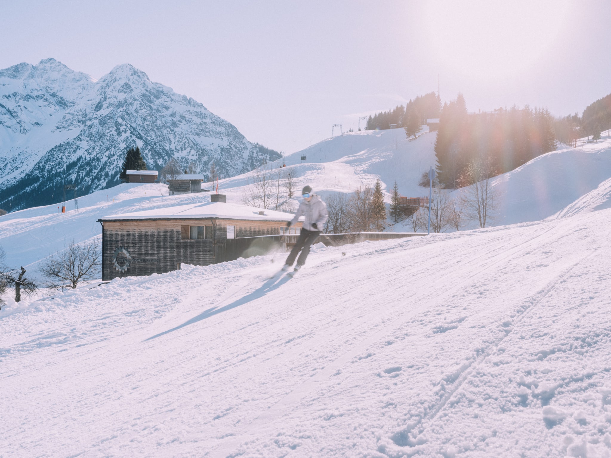 Skifahren direkt vor dem Hotel